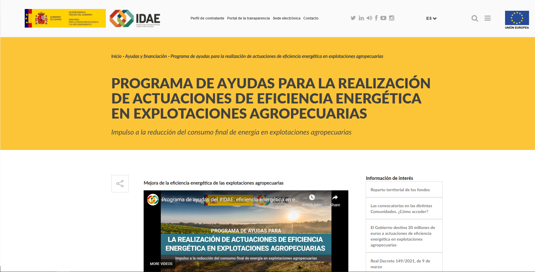 Grant program for carrying out energy efficiency actions in agricultural holdings-image