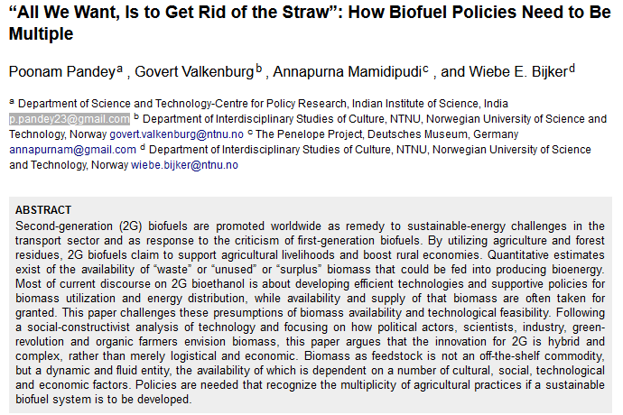 “All We Want, Is to Get Rid of the Straw”: How Biofuel Policies Need to Be Multiple-image