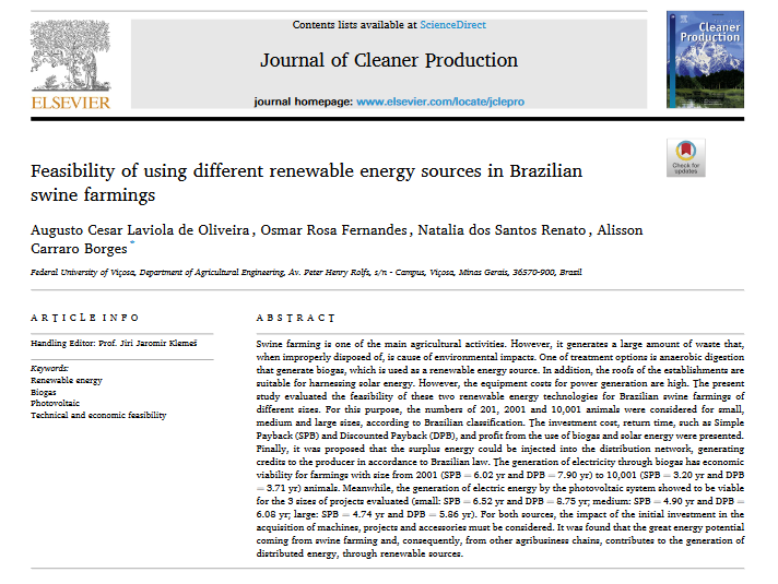 Feasibility of using different renewable energy sources in Brazilian swine farmings-image