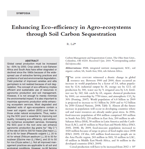 Enhancing Eco-efficiency in Agro-ecosystems through Soil Carbon Sequestration-image