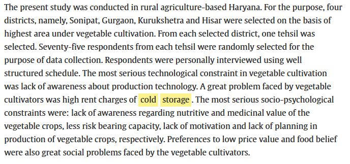 Socio-psychological constraints in vegetable cultivation faced by farmers in Haryana-image