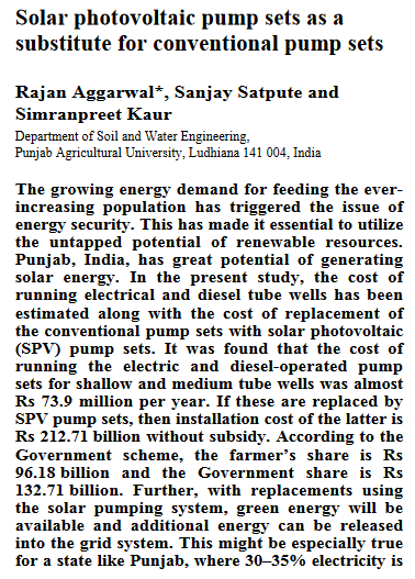 Solar photovoltaic pump sets as a substitute for conventional pump sets-image
