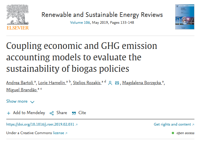 Accoppiamento di modelli economici e di contabilizzazione delle emissioni di gas serra per valutare la sostenibilità delle politiche sul biogas-image