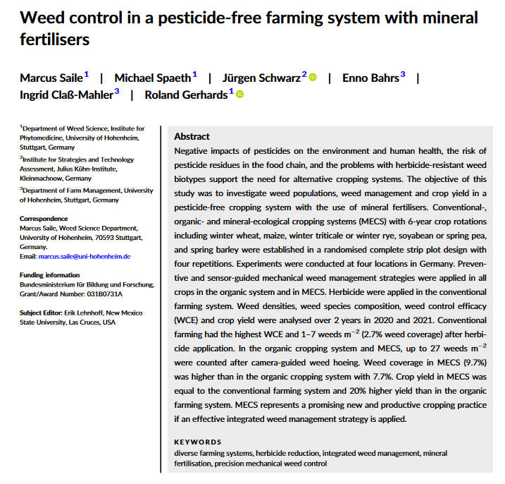 Controllo delle infestanti in un sistema di allevamento privo di pesticidi con fertilizzanti minerali-image