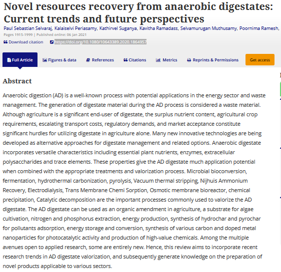 Novel resources recovery from anaerobic digestates: Current trends and future perspectives-image