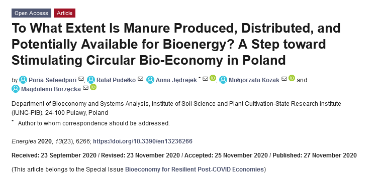 To What Extent Is Manure Produced, Distributed, and Potentially Available for Bioenergy? A Step toward Stimulating Circular Bio-Economy in Poland-image