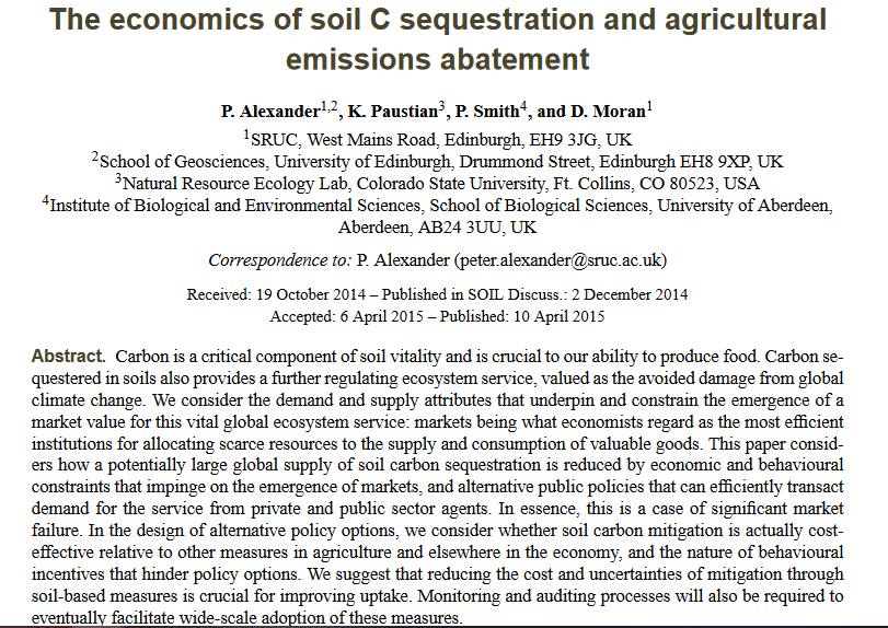 The economics of soil c sequestration and agricultural emissions abatement-image