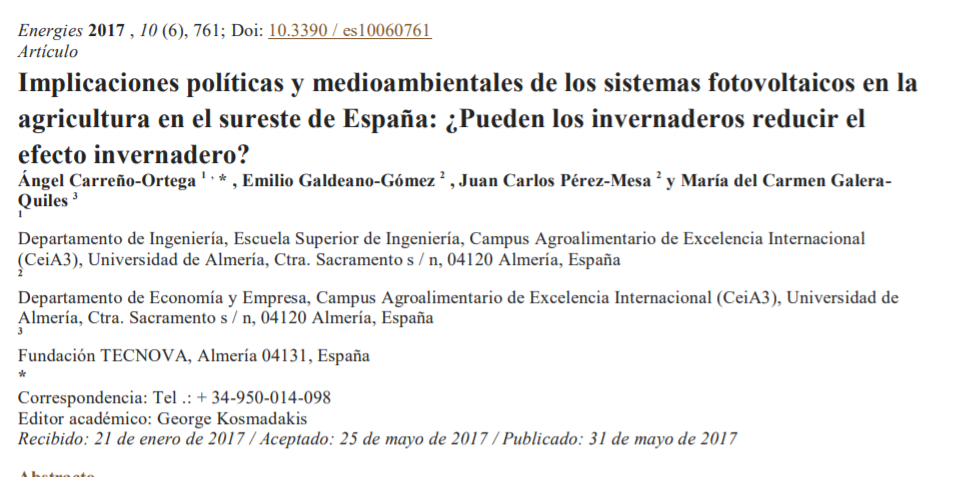 Political and Environmental Implications of Photovoltaic Systems in Agriculture in Southeastern Spain: Can Greenhouses Reduce the Greenhouse Effect?-image