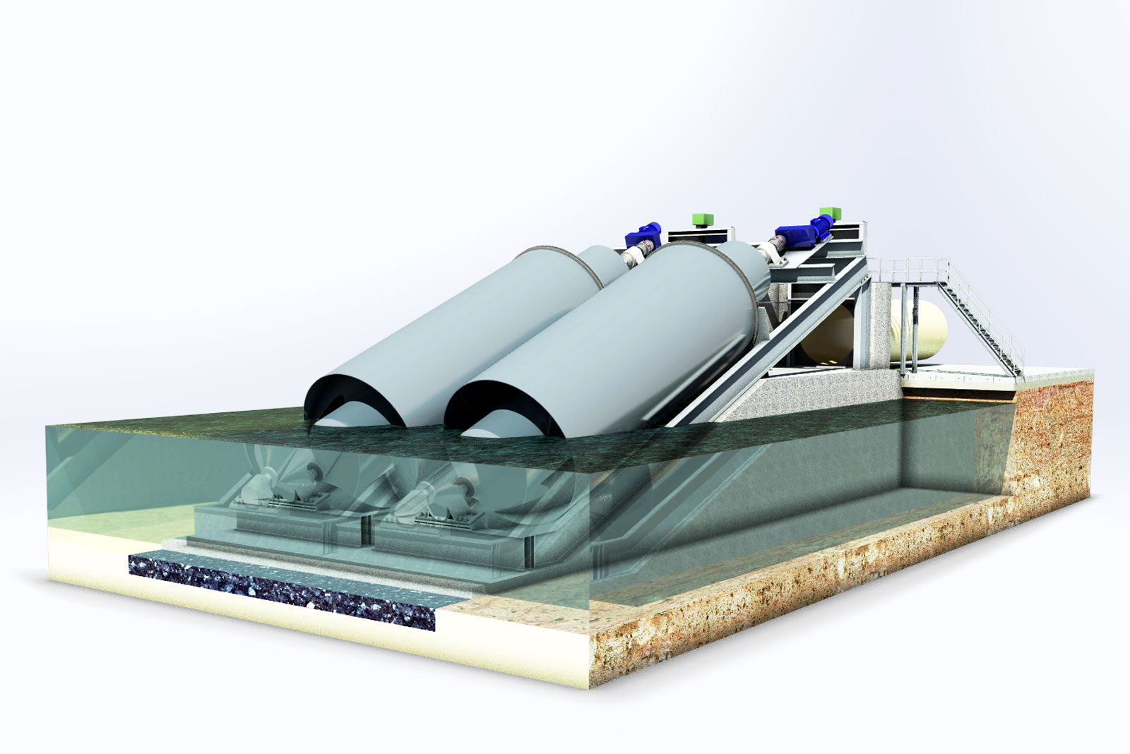 Fish friendly screw turbine-image