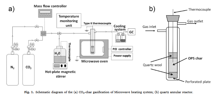 Mikrobølgeassisteret damp - CO2-forgasning af palmeolieskal-image