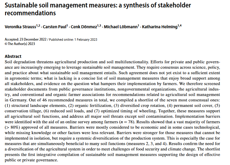 Sustainable soil management measures: a synthesis of stakeholder recommendations-image