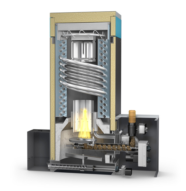 Calore condensato - Ottimizzazione e potenziamento di una caldaia a condensazione a biomassa ad alta efficienza energetica e lunga durata con scambiatore di calore curvo-image