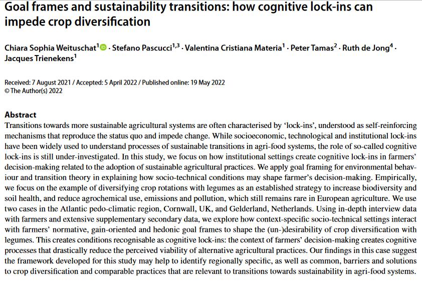 Strutture degli obiettivi e transizioni di sostenibilità: come i lock-in cognitivi possono impedire la diversificazione delle colture-image