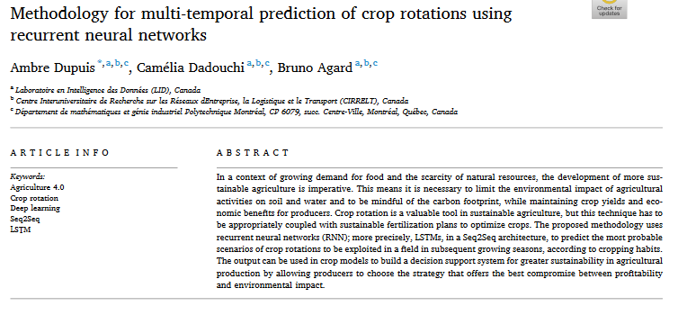 Methodology for multi-temporal prediction of crop rotations using recurrent neural networks-image