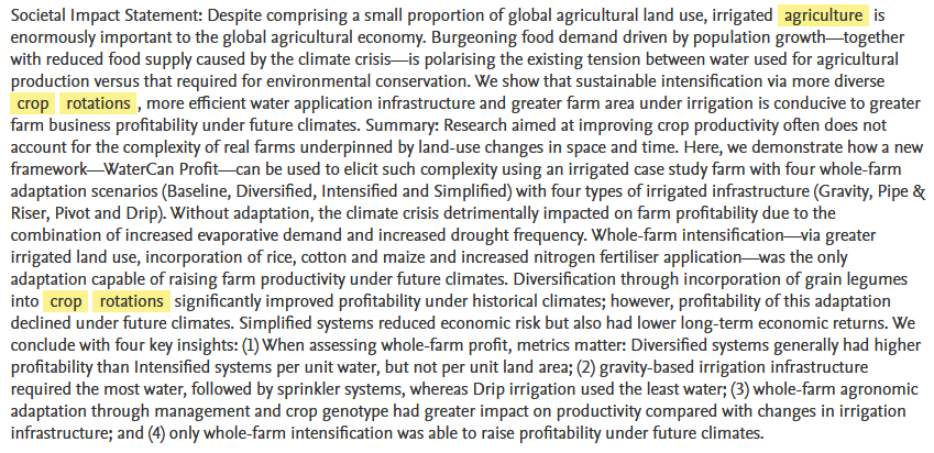 L'intensificazione sostenibile con l'irrigazione aumenta i profitti delle aziende agricole nonostante l'emergenza climatica-image