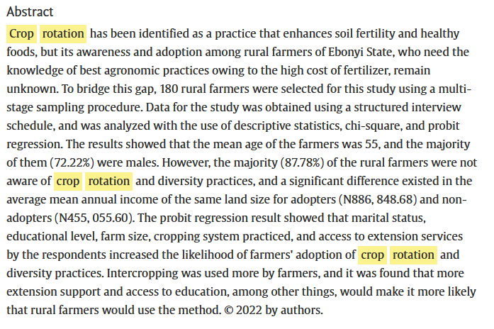 Rotazione delle colture e pratiche di diversità tra gli agricoltori rurali nello stato di Ebonyi, Nigeria-image